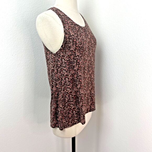 Vintage Y2K Tank Top American Eagle Outfitter Small Brown Calico Print Knit Boho - Picture 7 of 10